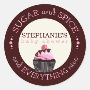 Sticker Rond Baby shower de gâteau au sucre et aux épices Fav