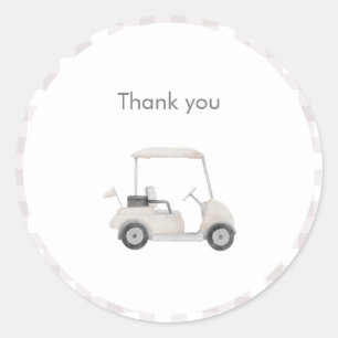 Sticker Rond Baby shower de golf neutre