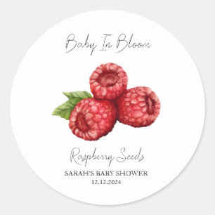 Sticker Rond Baby shower de graines de framboise