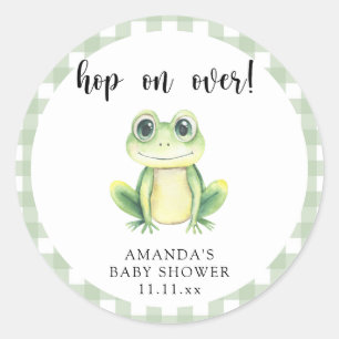 Sticker Rond Baby shower de grenouille aquarelle