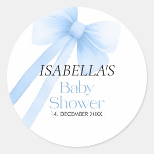 Sticker Rond Baby shower de la ceinture bleue