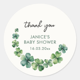 Sticker Rond Baby shower de la St. Patricks Day Merci