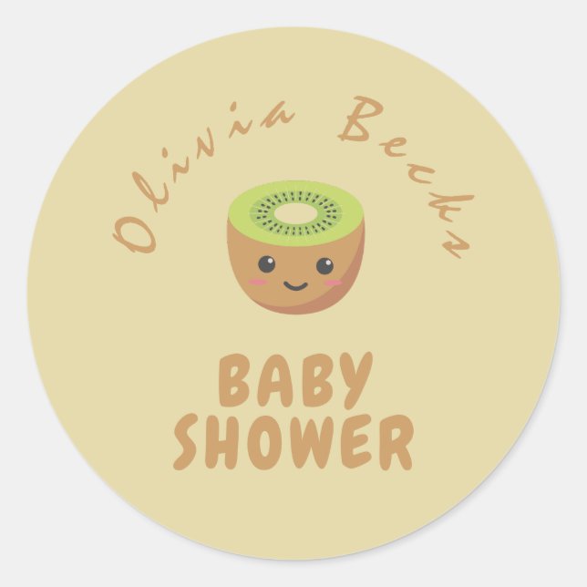 Sticker Rond Baby shower de Little Cutie Kiwi (Devant)