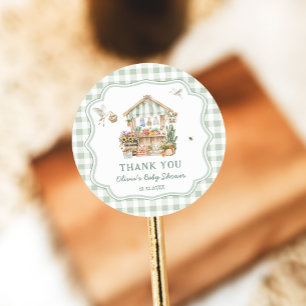 Sticker Rond Baby shower de Merci de  cultivé localement