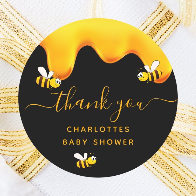 Sticker Rond Baby shower de miel doux pour les abeilles à bosse (Créateur téléchargé)