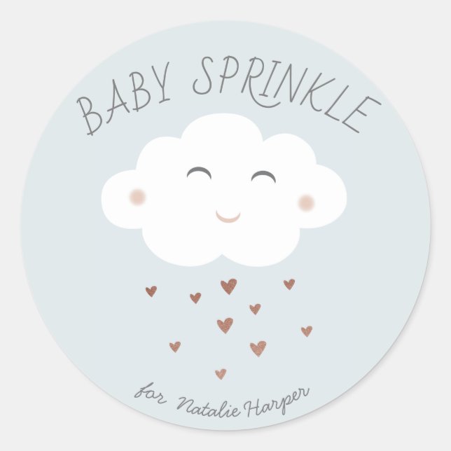 Sticker Rond Baby shower de nuage mignon (Devant)