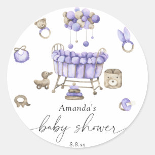 Sticker Rond Baby shower de nurserie mixte