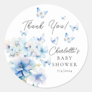 Sticker Rond Baby shower de papillons Whimsical