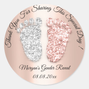 Sticker Rond Baby shower de pieds ronds Remercier la fête de la