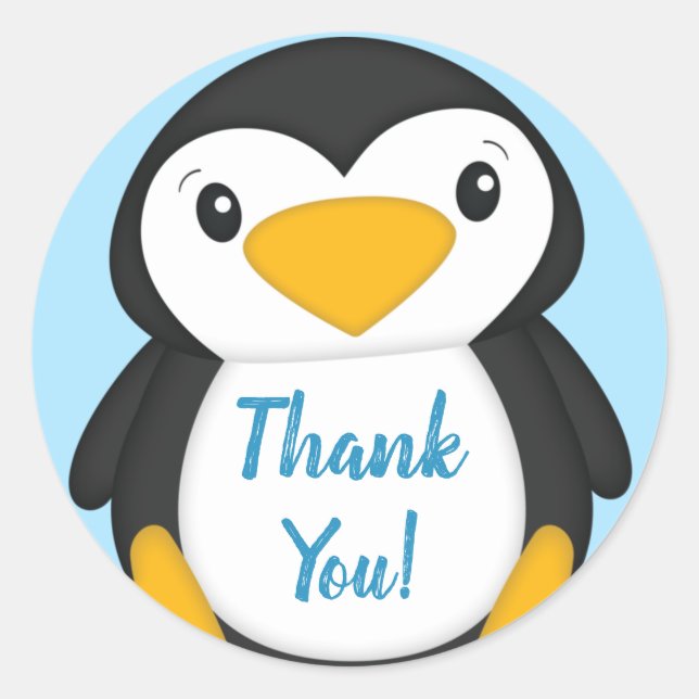 Sticker Rond Baby shower de pingouin (Devant)