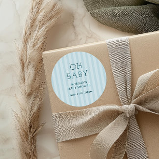 Sticker Rond Baby shower de poussette de bébé mignonne Preppy