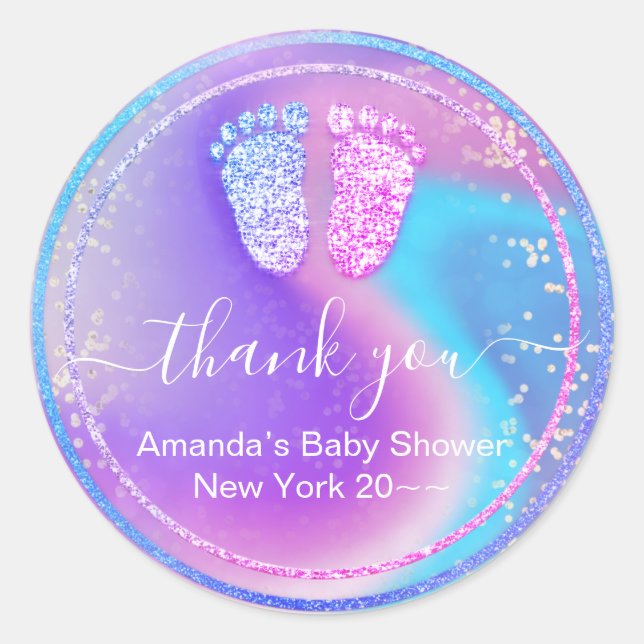 Sticker Rond Baby shower de renouveau du genre Holographique fi (Devant)