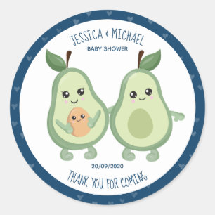 Sticker Rond Baby shower de Saint-Guacamole d'Avocado