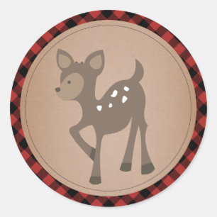 Sticker Rond Baby shower de séchage du cerf de bébé
