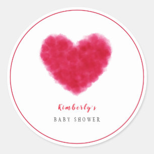 Sticker Rond Baby shower de Valentines à cadre doux