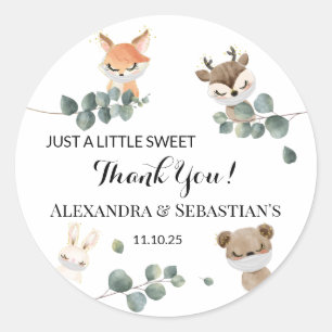 Sticker Rond Baby shower des bois