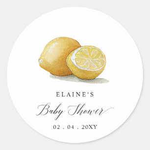 Sticker Rond Baby shower d'été Citrus de citron vert
