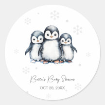 Baby shower d'hiver de Pingouin mignon