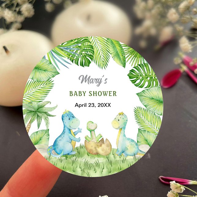 Sticker Rond Baby shower Dinosaur (Créateur téléchargé)