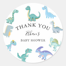 Baby Shower Dinosaure Élégant Blanc