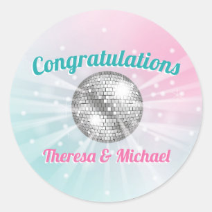 Sticker Rond Baby shower Disco Ball Super