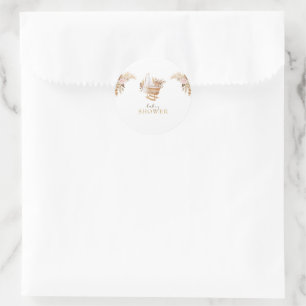 Sticker Rond Baby shower du berceau floral