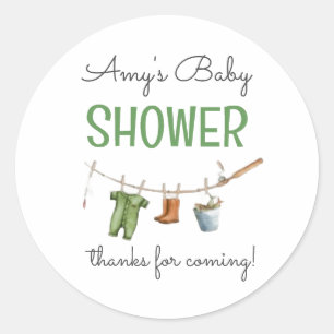 Sticker Rond Baby Shower d'un Petit Pêcheur