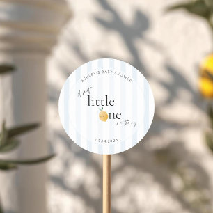 Sticker Rond Baby Shower Élégant Citron Citrus Mignon
