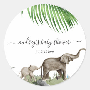 Sticker Rond Baby shower Elephant Boy
