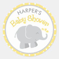 Baby Shower éléphant jaune et gris