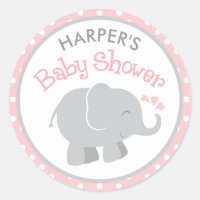 Baby-Shower Éléphant Rose et Gris