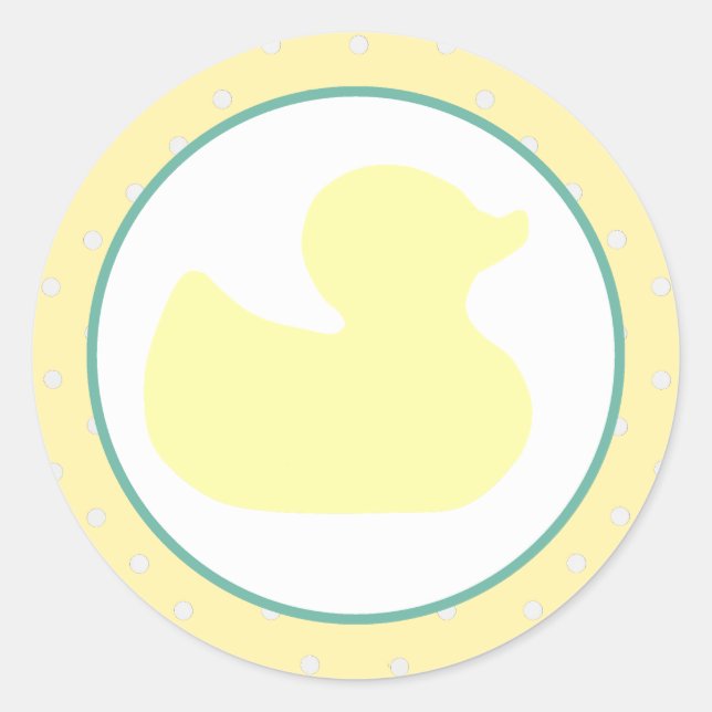 Sticker Rond Baby shower en caoutchouc Duckie (Devant)