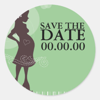 Sticker Rond Baby shower Enregistrer la date