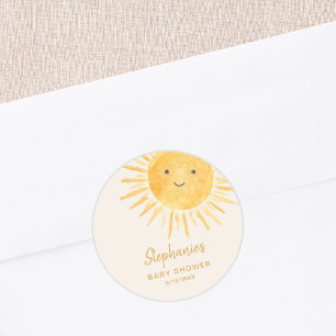 Sticker Rond Baby Shower Ensoleillé