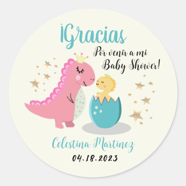 Sticker Rond Baby shower espagnol/Baby shower Pegatina (Devant)
