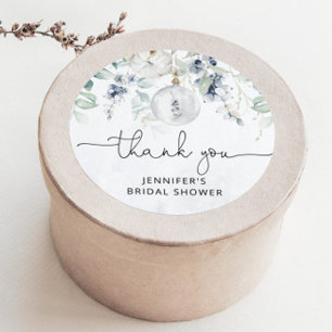 Sticker Rond Baby shower eucalyptus hivernal