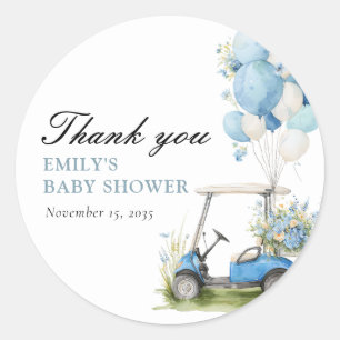 Sticker Rond Baby Shower Fête Par-tee Garçon Golf