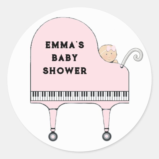 Sticker Rond Baby shower fille (Devant)