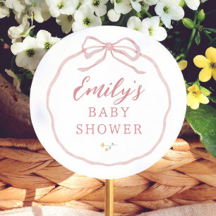 Sticker Rond Baby Shower Fleur Sauvage Coquette