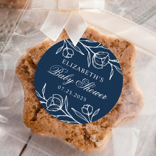 Sticker Rond Baby shower floral