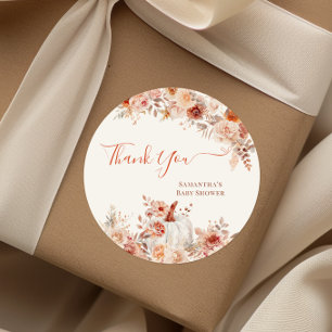 Sticker Rond Baby shower floral de Little Citrouille Fall