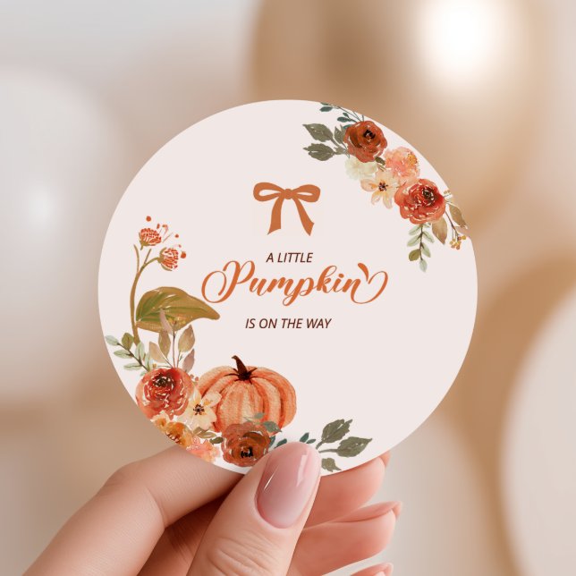 Sticker Rond Baby shower floral de Little Citrouille Fall (Créateur téléchargé)