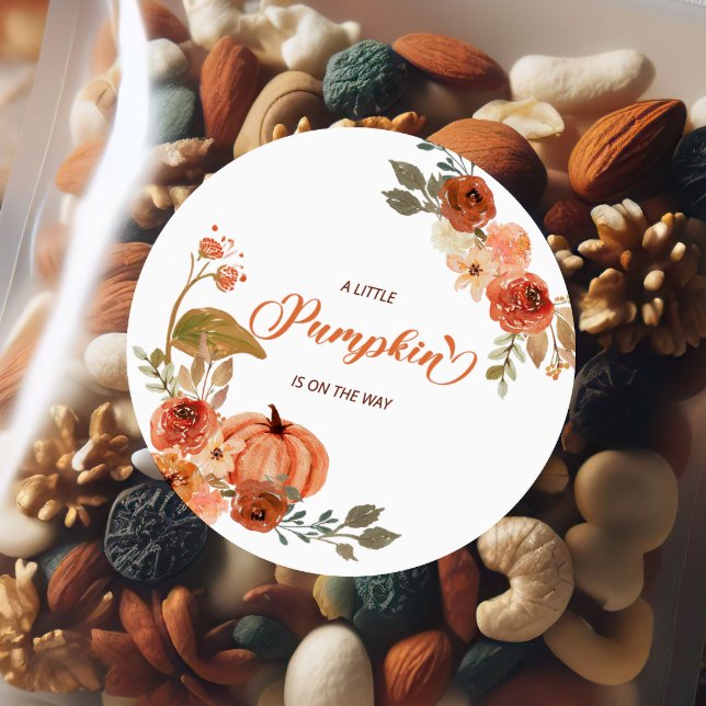 Sticker Rond Baby shower floral de Little Citrouille Fall (Créateur téléchargé)