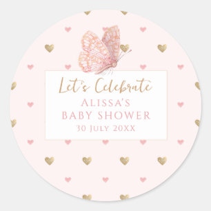 Sticker Rond Baby shower Floral fleur sauvage