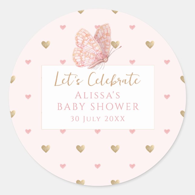 Sticker Rond Baby shower Floral fleur sauvage (Devant)