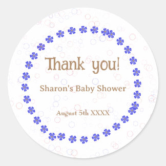 Sticker Rond Baby shower garçon