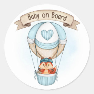 Sticker Rond Baby shower garçon bleu