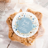 Baby Shower Garçon Fleur Sauvage Bleu Poussiéreux