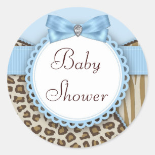 Sticker Rond Baby shower Garys Safari