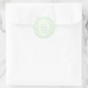 Sticker Rond Baby Shower Genre Neutre Garden Party